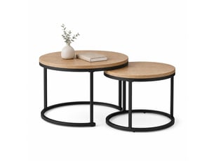 Table basse rond(e) coloris bicolore  