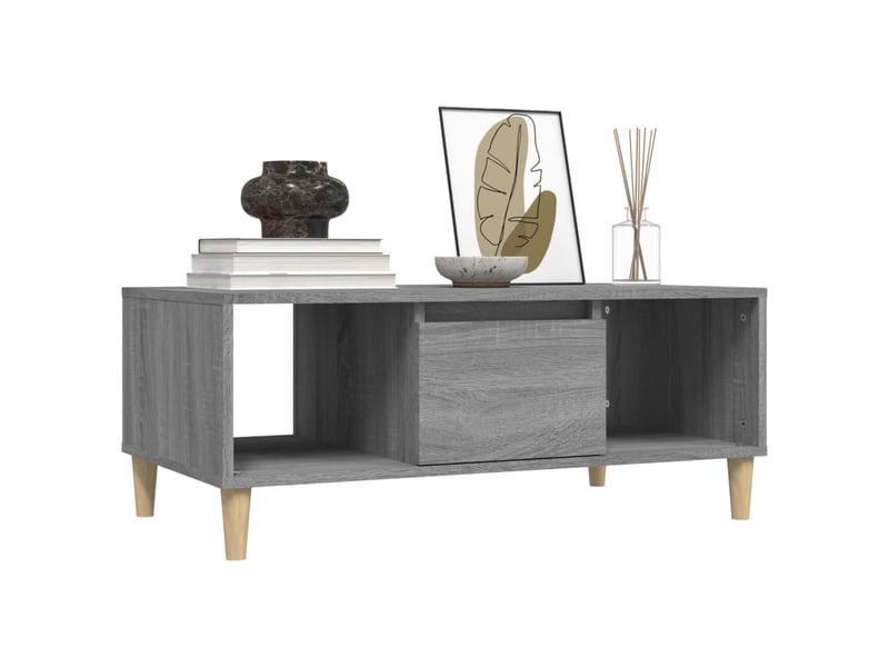  Table basse rectangulaire | table de salon sonoma gris 90x50x36,5 cm bois d'ingénierie shl3667  - Conforama D