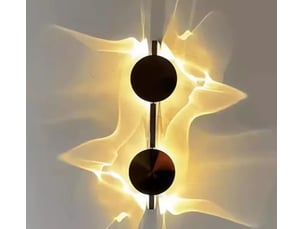 Pplique murale rotative en acier inoxydable – jeu d'ombre et lumière, pour salon, chambre et ambiance-modèle 2 - 38 cm