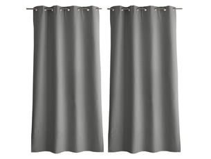 Rideaux occultant thermique, gris clair, 140x240 cm, lot de 2, avec œillets, collection oxford, cmadeco - gris