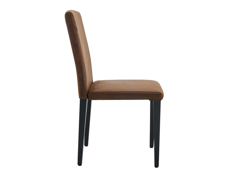  Lot de 2 chaises de salle à manger,41x47x90 cm,tissu et métal noir,marron  - Conforama D