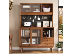 Buffet 4 porte(s) 2 tiroir(s) <strong></strong> <strong>Morn Vibe</strong> - 117 cm coloris marron