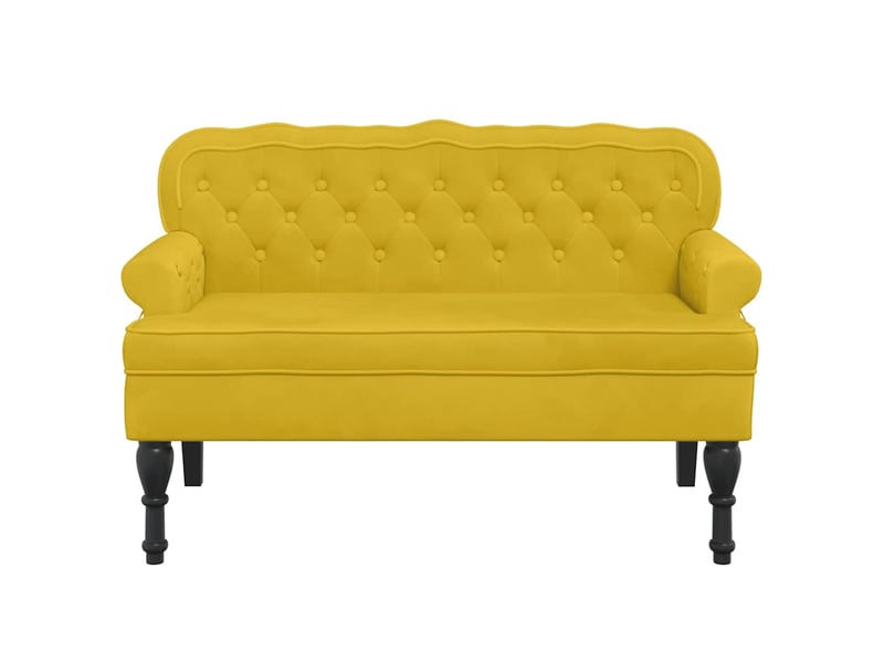  Canapé 2 places avec dossier jaune 119,5x64,5x75 cm velours  - Conforama C