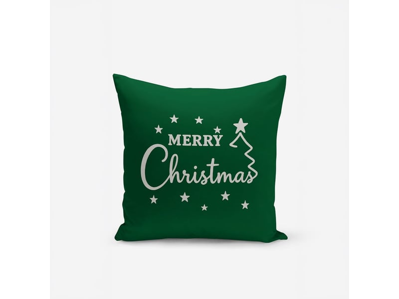  Housse de coussin de noël en polyester 43x43 nord - vert foncé  - Conforama A