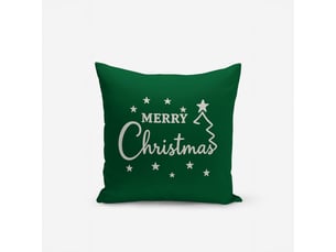 Housse de coussin de noël en polyester 43x43 nord - vert foncé