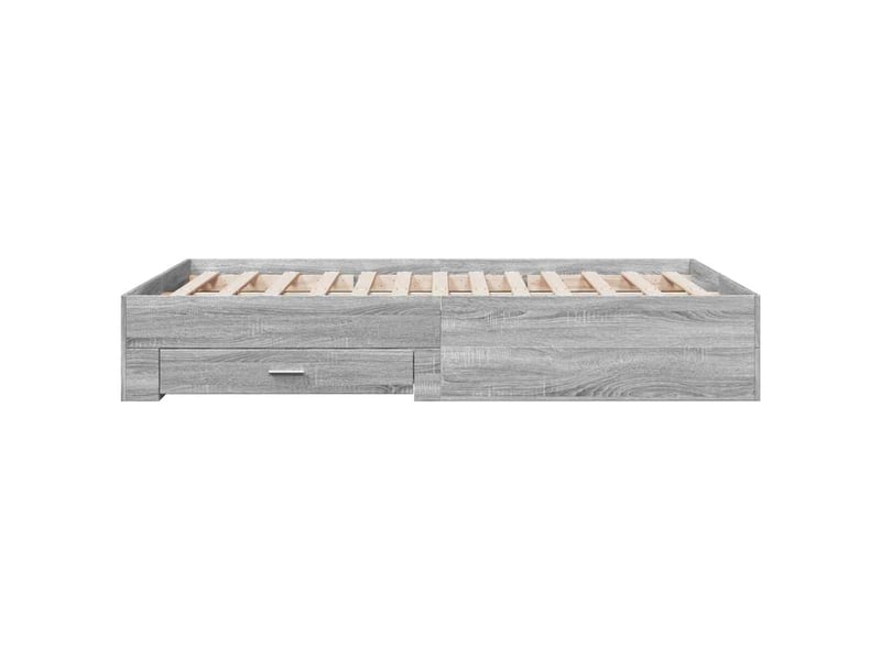  Lit double- lit adulte -  cadre de lit avec tiroirs sans matelas sonoma gris 120x200 cm  - Conforama D