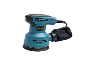 Ponceuse orbitale électrique 600w, 16000 rpm, moteur cuivre, poignée ergonomique, sac à poussière, polissage bois et métal, bleu