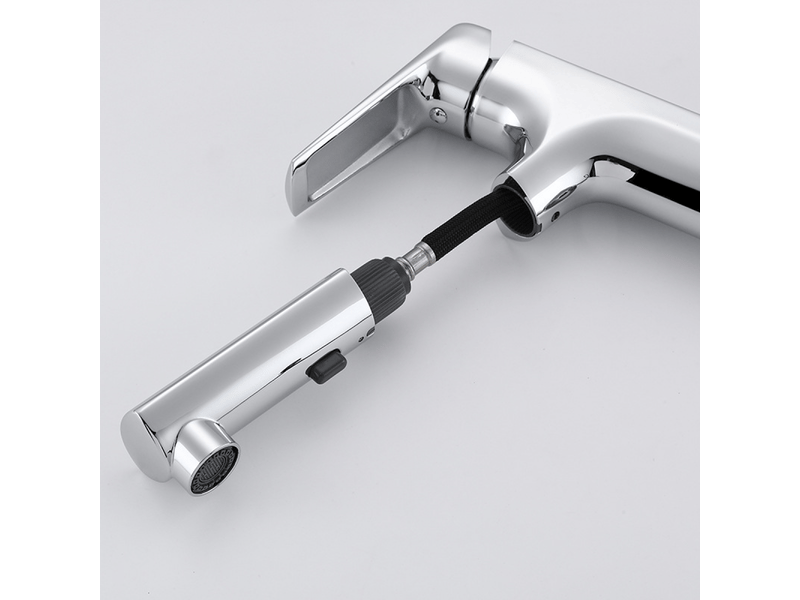  Robinet avec douchette extractible, mitigeur de cuisine avec douchette orientable à 120° (laiton), pour eau chaude et froide  - Conforama B