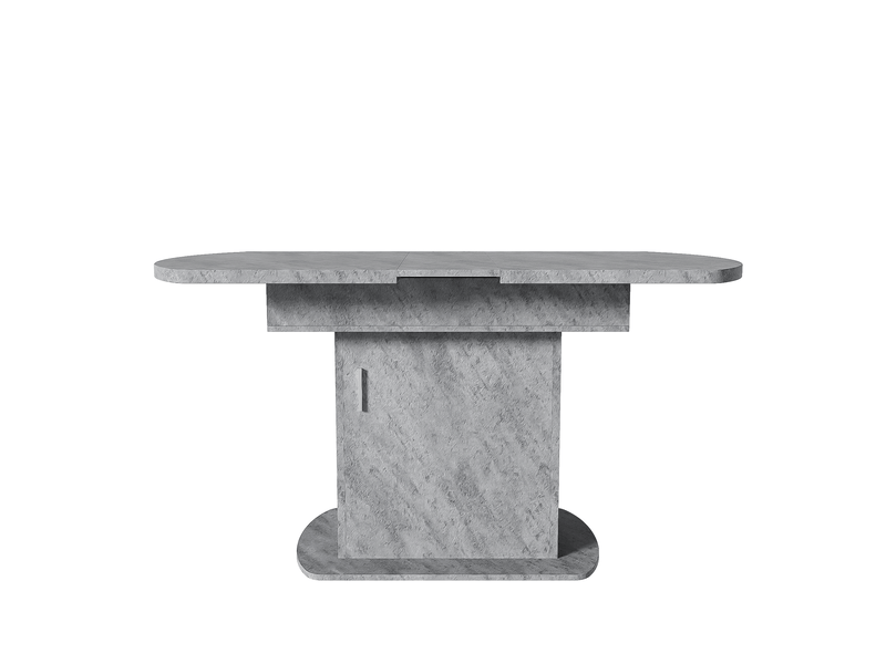 Table à manger extensible ovale 110-130 x 70 x 75 cm gris effet béton en panneau de particules avec rangement  - Conforama A