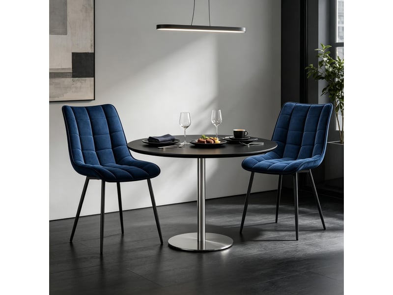  Chaises de salle à manger lot de 2 élégantes avec siège rembourré confortable et design moderne  - Conforama E