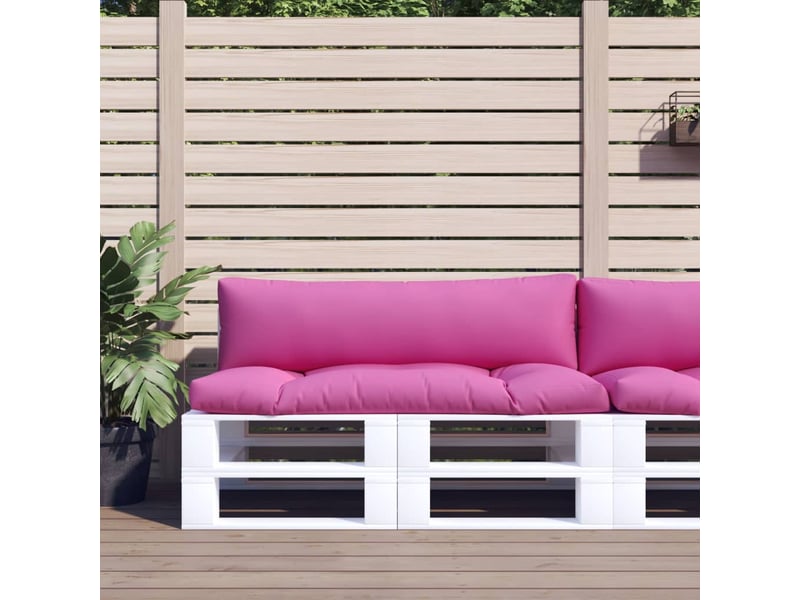  Lot de 2 coussins de palette, coussins de canapé rose tissu oxford cf59601  - Conforama B
