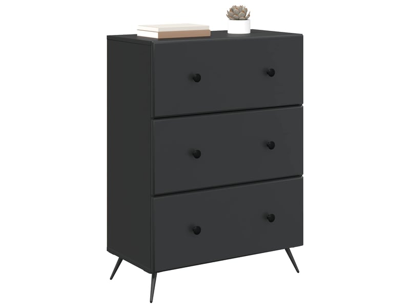  Armoire à tiroirs, rangement bureau 66 x 34,5 x 90 cm bois d'ingénierie noir shl6400  - Conforama C