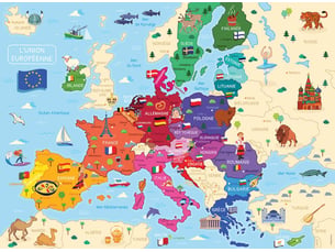 Puzzle 250p carte d'europe