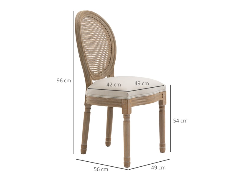  Lot de 2 chaises de salle à manger bois massif et cannage 49 x 56 x 96 cm  - Conforama C