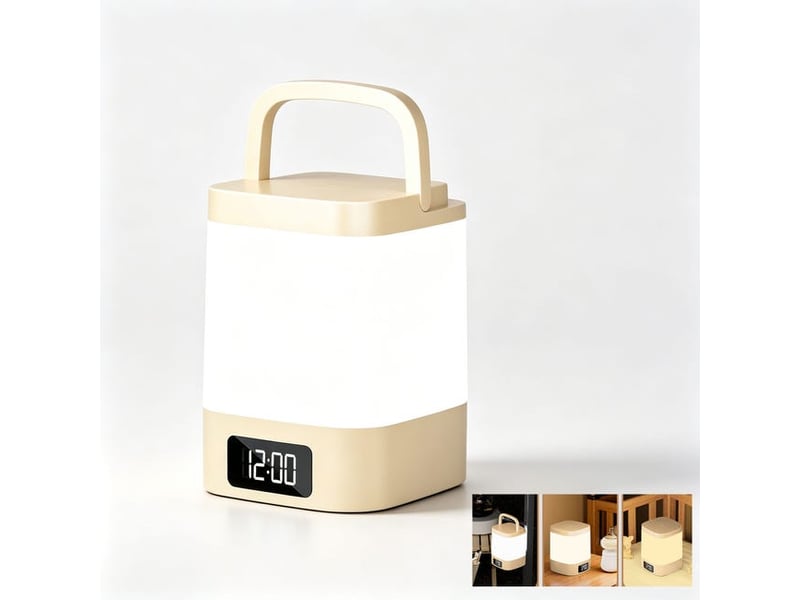  Réveil avec veilleuse led portable et télécommande – affichage de l'heure, rechargeable, pour chambre, chevet et lecture  - Conforama E