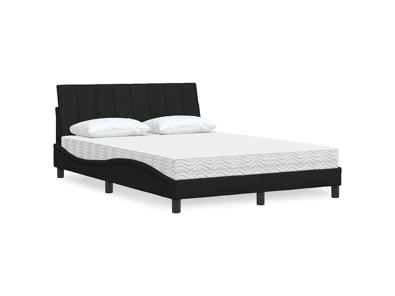 Lit avec matelas hanko noir 120x200 cm tissu - Conforama A
