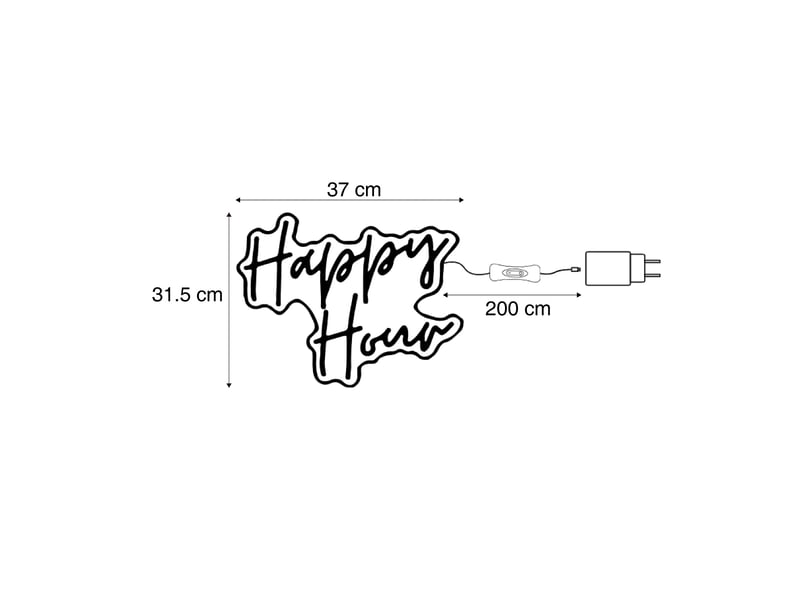  Applique murale néon blanche avec led - happy hour  - Conforama C