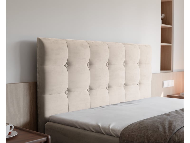  Lit coffre bailey - 180x200 cm - avec matelas et surmatelas - velours dense - crème BAILEY - Conforama D