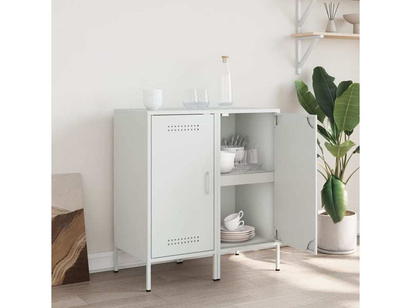  Buffets 2 pcs - bahut - meuble de rangement blanc 36x39x79 cm acier  - Conforama C
