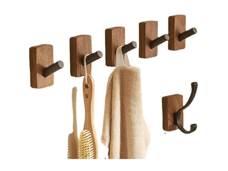  3 porte-manteaux bois, crochets muraux pour chapeaux, clés, serviettes. Déco salon, salle de bain, chambre, cuisine. Naturel, robuste et fonctionnel.  - Conforama D