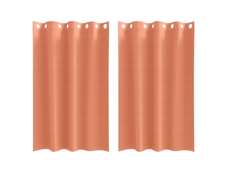 Lot de 2 rideaux occultants, rideaux black-out avec anneaux terre cuite 175 x 140 cm cf44783 - Conforama A