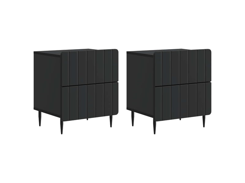 Table de chevet avec tiroir 2 pièces noir 43 x 34,5 x 49,5 cm - Conforama B