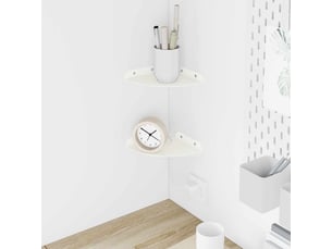 Lot de 2 étagères flottantes d'angle, étagères murales blanc 15 x 15 x 2 cm cf41643