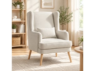 Fauteuil fixe <strong>OKMYHOME</strong> <strong></strong> Tissu beige vendu A l'unité