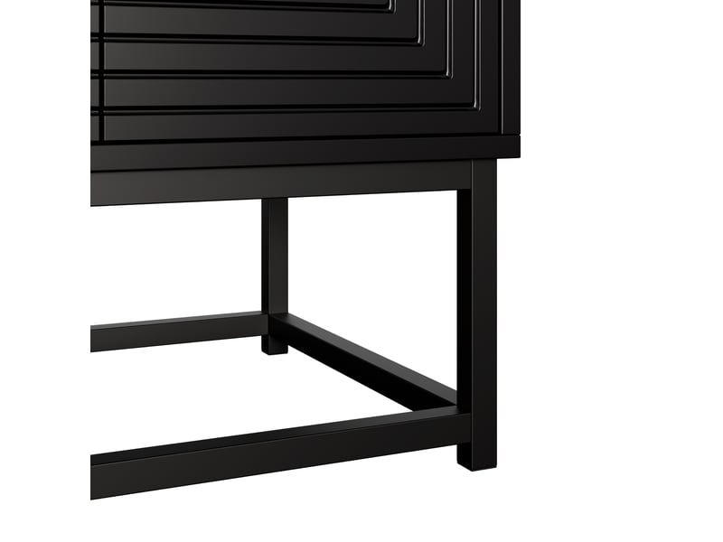 Buffet avec 6 portes et 3 compartiments pour salon en panneaux de particules 160×38×75,5 cm noir - Conforama D