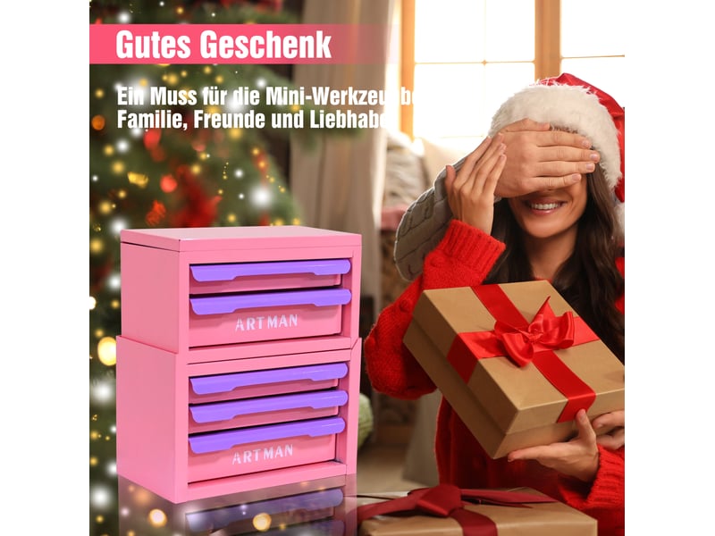  Meuble de rangement bureau 28,5x15,8x32 cm – rose et violet – 5 tiroirs en acier laminé à froid – pratique  - Conforama B
