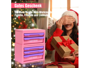 Meuble de rangement bureau 28,5x15,8x32 cm – rose et violet – 5 tiroirs en acier laminé à froid – pratique