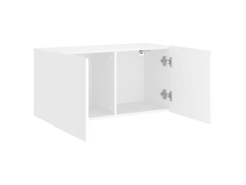  Meuble tv - banc tv - meuble de rangement mural blanc 80x30x41 cm  - Conforama E