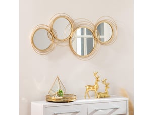 Miroir rond(e) à fixer coloris doré <strong>DESMIU</strong>  <strong></strong> - 107 cm x 107 cm