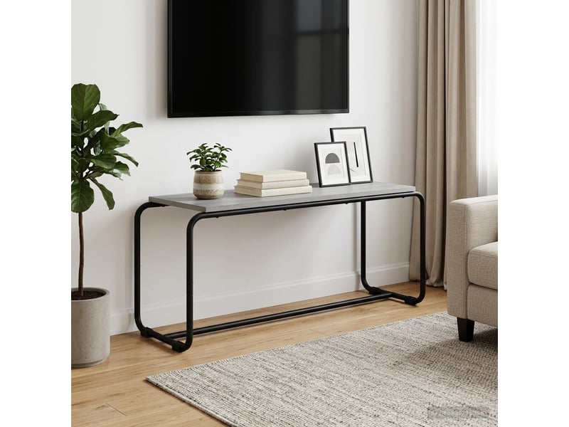 Meuble tv moderne, banc tv 98x35,5x42 cm sonoma gris bois d'ingénierie  - Conforama B