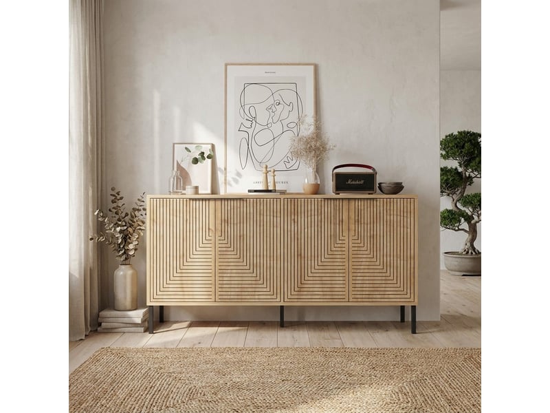  Buffet console design avec étagères et portes lurea  - Conforama B