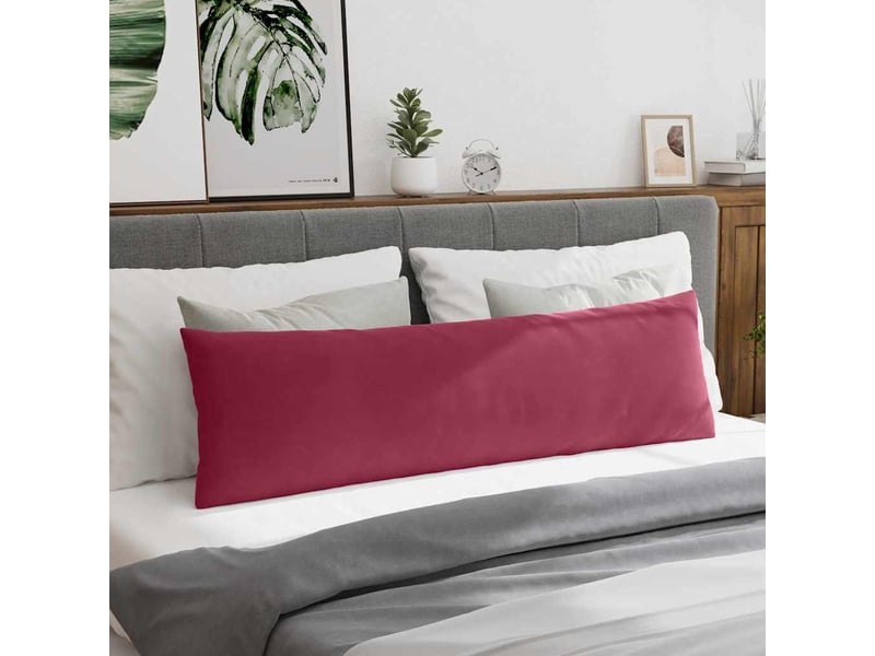  Lot de 2 coussins de canapé, coussins décoratifs bordeaux 145 x 40 cm cf59027  - Conforama D
