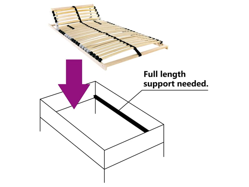 Lit simple- lit adulte - sommier à lattes marron 80 x 190 cm bois de hêtre massif - Conforama D