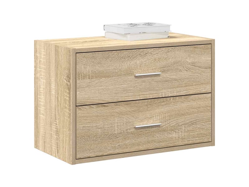  Armoire à tiroirs, commode avec 2 tiroirs chêne sonoma 60x31x40 cm bois ingénierie  - Conforama B