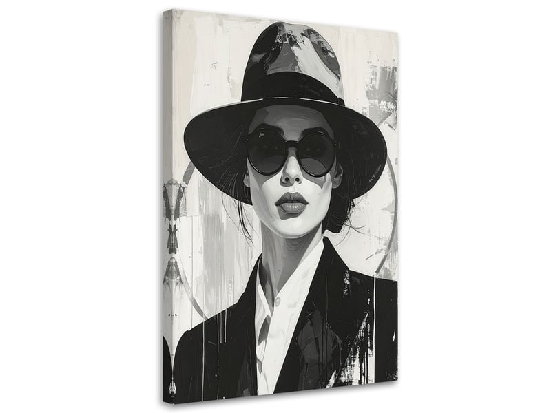  Toile imprimée, femme au chapeau 40x60 1312612876 - Conforama A