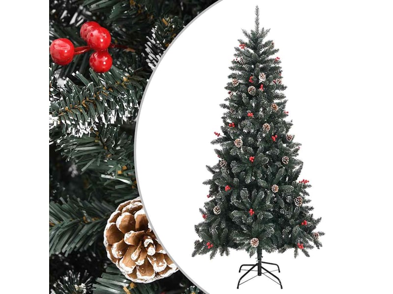  Sapin de noël - arbre de noël artificiel avec support vert 240 cm pvc  - Conforama B