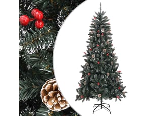 Sapin de noël - arbre de noël artificiel avec support vert 240 cm pvc