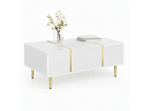 Table basse rectangulaire coloris blanc LPOSPI - 60 cmx100 cm