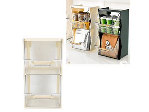 Boîte de rangement pour sachets de thé, rangement séparé, grande ouverture, magnifique organiseur pour capsules de café, sachets de thé, etc.