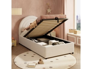 Lit coffre 90x200 cm <strong>HAUSS SPOLE</strong>  <strong></strong> coloris beige