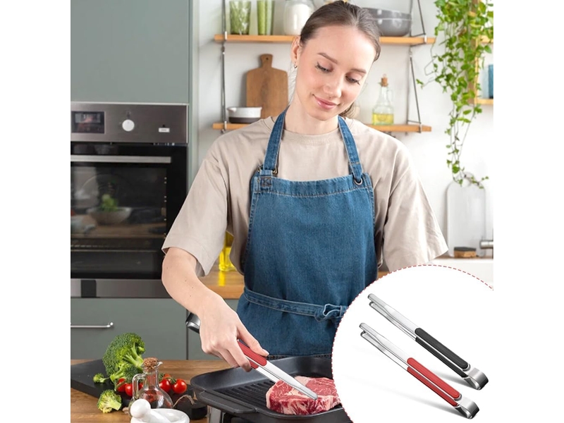 2 pièces pince barbecue inox, longueur 25 cm, résistant à la chaleur, pince de cuisson avec poignée antidérapante, multifonctions pour la cuisson No Commercial reference - Conforama D