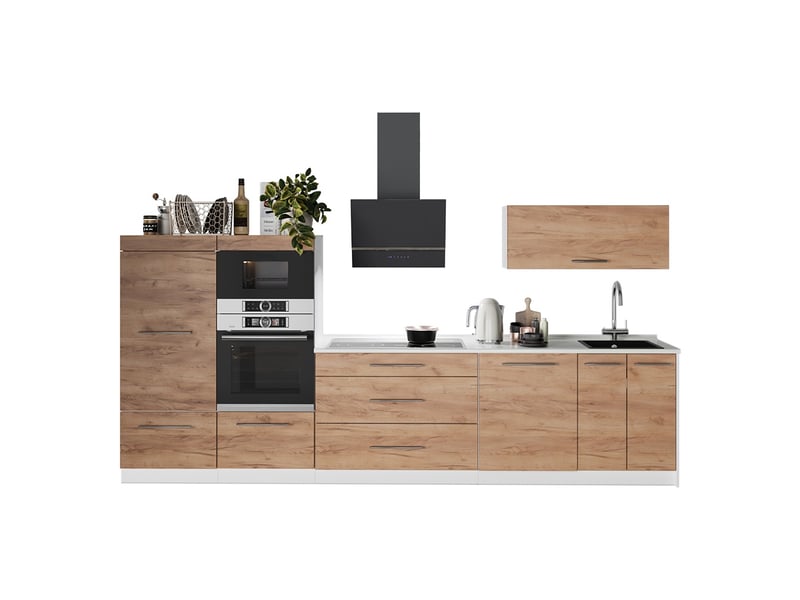  Vicco cuisine, chêne de force doré, 340cm, pt chêne  - Conforama E