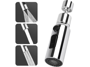 Aérateur de robinet, modes de poignée de douche, robinet économique en eau, eau de cuisine, adaptateur universel de robinet, robinet pivotant argent