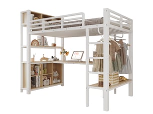 Lit mezzanine 90x200 cm <strong>HAUSS SPOLE</strong> <strong></strong> coloris blanc