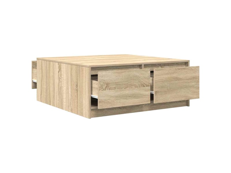 Table basse - table de salon - table à thé avec tiroirs chêne sonoma 100x100x40 cm - Conforama E