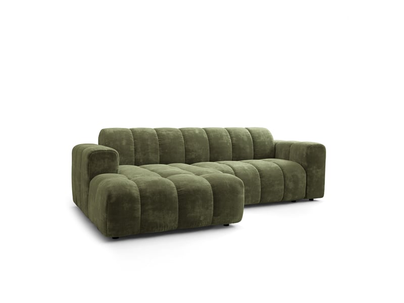 Canapé d'angle tisi, tissu chenille vert - Conforama A